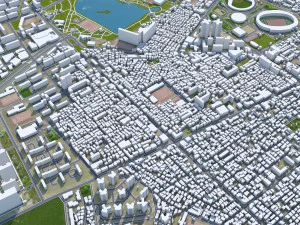 Suwon si Gyeonggi do city South Korea 30km 3D Model