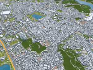 Suwon si Gyeonggi do city South Korea 30km 3D Model