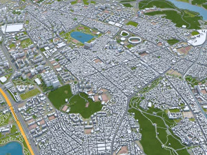 Suwon si Gyeonggi do city South Korea 30km 3D Model