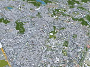 Suwon si Gyeonggi do city South Korea 30km 3D Model