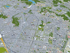 Suwon si Gyeonggi do city South Korea 30km 3D Model