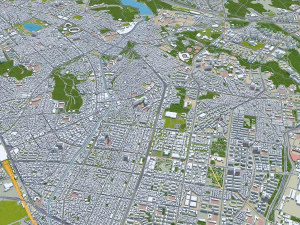 Suwon si Gyeonggi do city South Korea 30km 3D Model