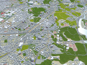 Suwon si Gyeonggi do city South Korea 30km 3D Model