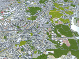 Suwon si Gyeonggi do city South Korea 30km 3D Model