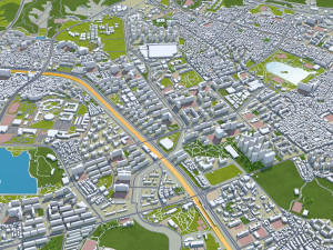 Suwon si Gyeonggi do city South Korea 30km 3D Model