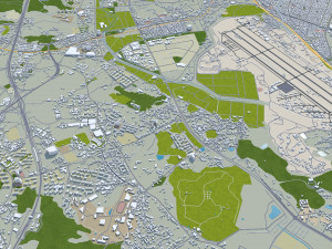 Suwon si Gyeonggi do city South Korea 30km 3D Model