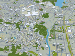 Suwon si Gyeonggi do city South Korea 30km 3D Model