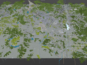 Suwon si Gyeonggi do city South Korea 30km 3D Model