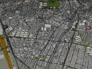 Suwon si Gyeonggi do city South Korea 30km 3D Model