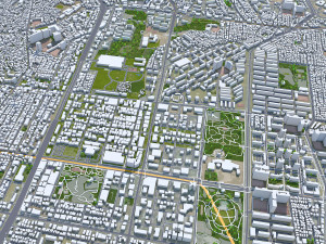 Suwon si Gyeonggi do city South Korea 30km 3D Model