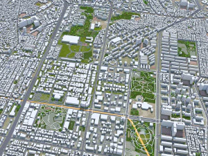 Suwon si Gyeonggi do city South Korea 30km 3D Model