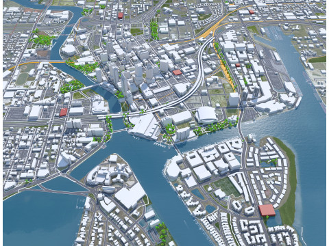 Tampa bay city florida usa 90km Modelo 3D