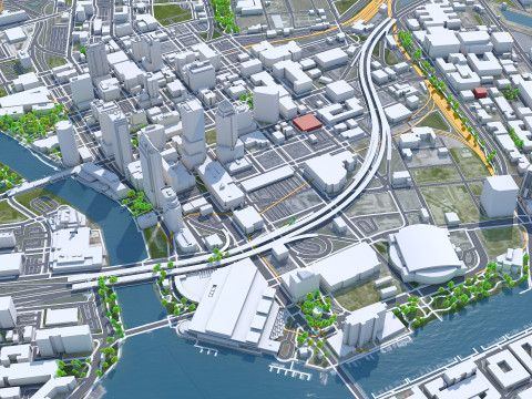 Tampa bay city florida usa 90km Modelo 3D
