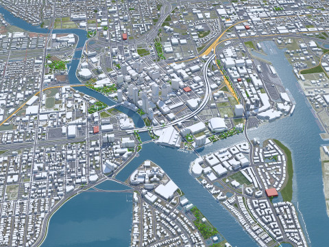 Tampa bay city florida usa 90km Modelo 3D