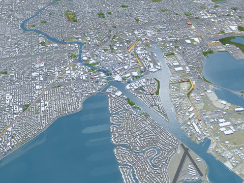Tampa bay city florida usa 90km Modelo 3D