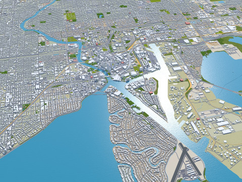 Tampa bay city florida usa 90km Modelo 3D