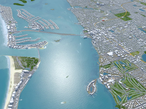 Tampa bay city florida usa 90km Modelo 3D