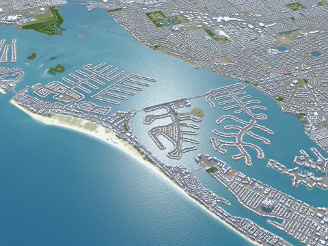 Tampa bay city florida usa 90km Modelo 3D