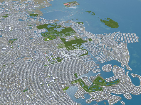 Tampa bay city florida usa 90km Modelo 3D