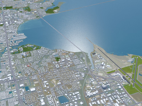Tampa bay city florida usa 90km Modelo 3D