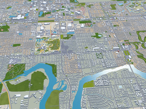 Tampa bay city florida usa 90km Modelo 3D