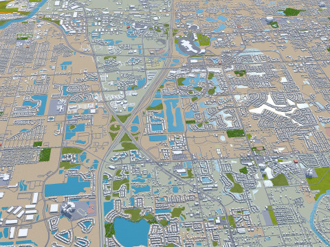 Tampa bay city florida usa 90km Modelo 3D