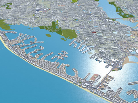 Tampa bay city florida usa 90km Modelo 3D