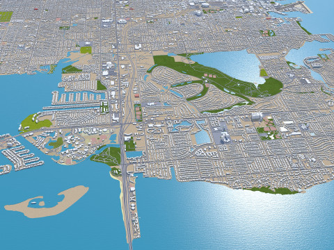 Tampa bay city florida usa 90km Modelo 3D