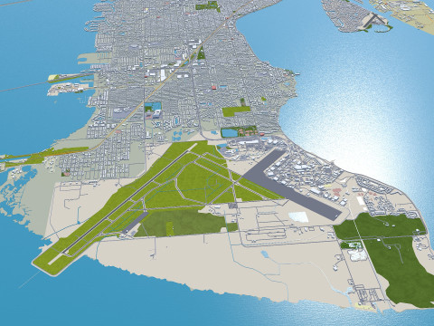 Tampa bay city florida usa 90km Modelo 3D