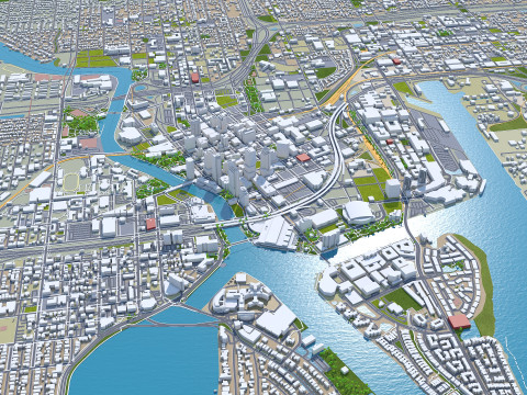 Tampa bay city florida usa 90km Modelo 3D