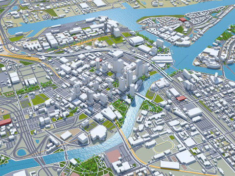 Tampa bay city florida usa 90km Modelo 3D