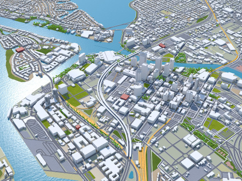 Tampa bay city florida usa 90km Modelo 3D