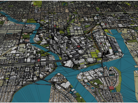 Tampa bay city florida usa 90km Modelo 3D