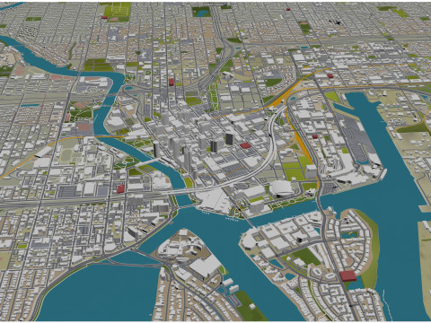 Tampa bay city florida usa 90km Modelo 3D