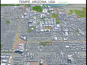 Темпе Сіті, Арізона, США 20 км 3D Модель