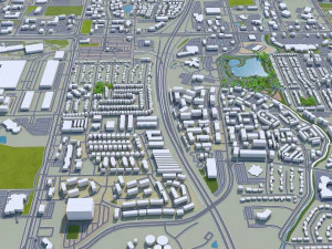 미국 콜로라도 손튼 시티 30km 3D 모델