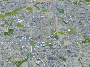 미국 콜로라도 손튼 시티 30km 3D 모델