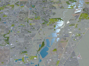 미국 콜로라도 손튼 시티 30km 3D 모델