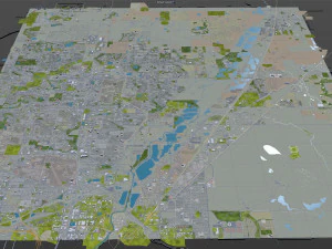 미국 콜로라도 손튼 시티 30km 3D 모델