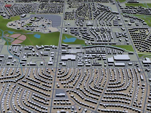 미국 콜로라도 손튼 시티 30km 3D 모델