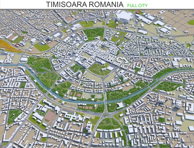 timisoara city romania 30km 3D Model .c4d .max .obj .3ds .fbx .stl .blend 
