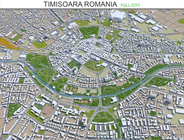 timisoara city romania 30km 3D Model .c4d .max .obj .3ds .fbx .stl .blend