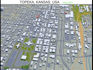 Топека Сіті Канзас США 30 км 3D Модель