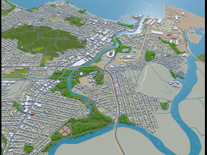 townsville city australia 30km 3D Model
