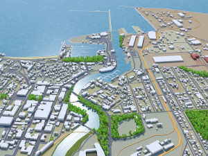 townsville city australia 30km 3D Model