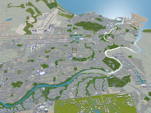 townsville city australia 30km 3D Model