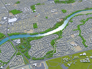 townsville city australia 30km 3D Model