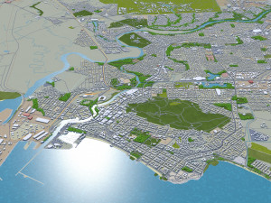 townsville city australia 30km 3D Model