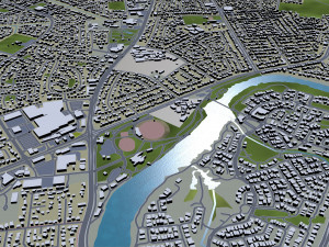 townsville city australia 30km 3D Model
