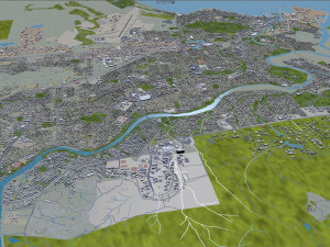 townsville city australia 30km 3D Model